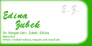 edina zubek business card